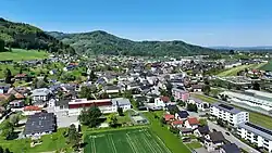 East-southeast view of Pinsdorf