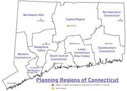 A clickable Connecticut planning region map