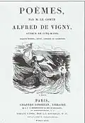 Title page for poems by Alfred de Vigny