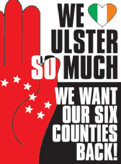 Political poster about Ulster by Tiocfaidh Ár Lá