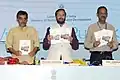 Upendra Kushwaha and Prakash Javadekar releasing the publication, at the presentation ceremony of the National level Swachh Vidyalaya Puraskar, 2016–17 to the 172 selected Government Schools in the country, in New Delhi.