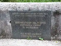 Bridge rededication plaque.