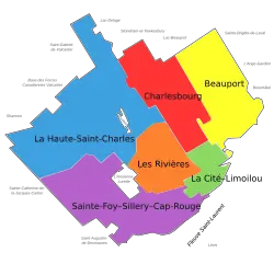 Boroughs of Quebec City, effective November 1, 2009.