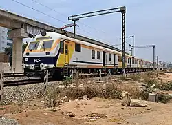 A 3rd-generation MEMU train produced by Rail Coach Factory (RCF), Kapurthala.
