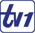 TV1's third logo (1990–2004).