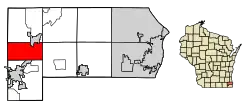 Location of Rochester in Racine County, Wisconsin.