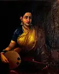 Lady Playing Swarbat by Raja Ravi Varma