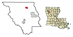 Location of Hall Summit in Red River Parish, Louisiana.
