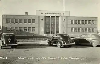 The Renville County Courthouse in Mohall. Photographed in 1940.