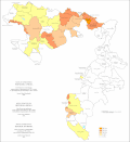 Share of Croats in Republic of Srpska by municipalities 1991 (territorial organization from 2013)