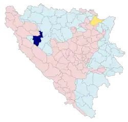 Location of Ribnik, Republika Srpska within Bosnia and Herzegovina