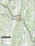 Map of Ringgold Gap Battlefield core and study areas by the American Battlefield Protection Program