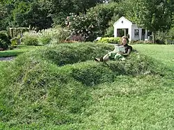 A seating area made from the landscape.