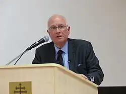 Robin Harris holding lecture at the Danube Institute