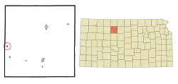 Location within Rooks County and Kansas