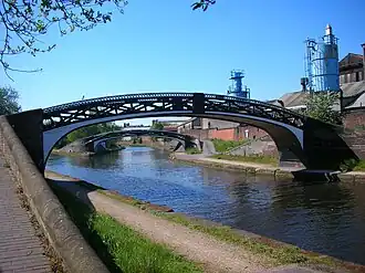 Two locally made Horseley Ironworks roving bridges at Smethwick Junction on the Birmingham Main Line Canal