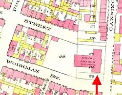 Royal Arthur School Map Location in 1912.jpg