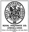 Royal Insurance logo used in Canada, 1857.