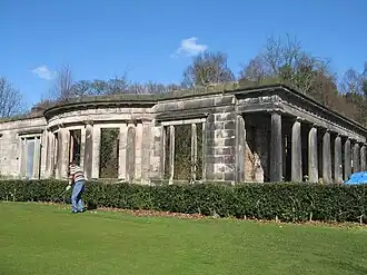 Ruins of Allerton or Obelisk House, Allerton Golf Club (1815; (burnt 1944) Grade II)