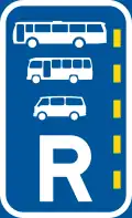 Reserved lane for buses, midi-buses and mini-buses