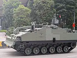 ARV Variant of the Hunter AFV at Singapore's National Day Parade rehearsal 2025