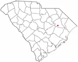 Location of Scranton in South Carolina