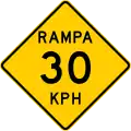P-1-11 Ramp speed advisory sign