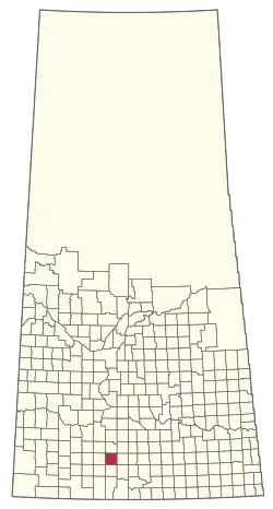 Location of the RM of Gravelbourg No. 104 in Saskatchewan