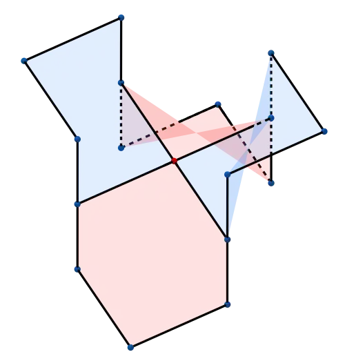 4 skew hexagons in a square arrangement form the vertex of {6,4}6.
