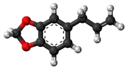 Ball-and-stick model of safrole