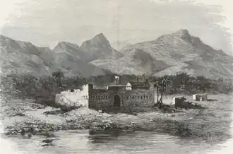 Contemporary engraving showing Sagallo under Nikolai Ashinov's control