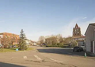 The village square in Saint-Cézert
