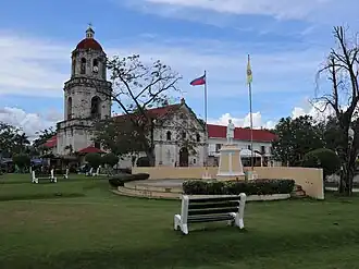 The church seen from the town plaza