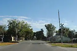 Southbound on Baker CR 229 at the Tallahassee Subdivision Railroad Crossing.