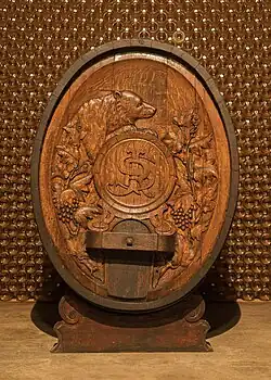 Old barrel in the wine cellars