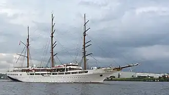 Sailing ship Sea Cloud II on the river Elbe in Hamburg/Germany