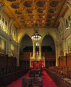 View of the Senate Chamber in Ottawa
