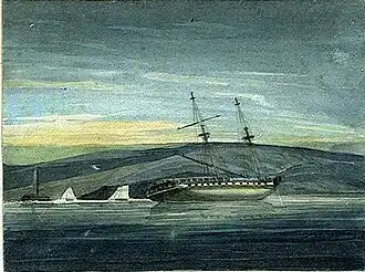 Shannon on shore, by Edward Pelham Brenton, c.1803, in the National Maritime Museum, Greenwich