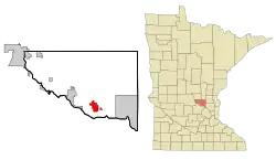 Location of the city of Big Lake within Sherburne County, Minnesota