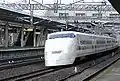 A 300 Series Shinkansen passing through Maibara Station, April 2002