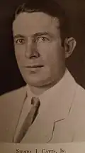CPT Sydney J. Catts, Jr., Company B, 1st Florida Infantry, 5/29/1917 - 8/5/1917. Transferred on November 11, 1917 to 118th Field Artillery,[58] later served in 28th Infantry in the 8th Infantry Division in France.[59] Later the Adjutant General of Florida from 9/1/1919 to 1/3/1921. Son of the 22nd Governor of Florida, Sidney Johnston Catts.