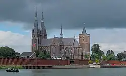 St. Martin's Church dominates the skyline on the Meuse