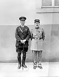 Senior British and French officers in 1925 showing contrasting styles of formal uniforms.