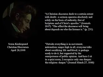 A picture of Kierkegaard, and several quotes