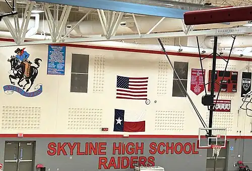 Decorations of the walls of Coach J.D. Mayo Gymnasium