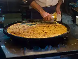 French socca just coming out of the oven, in the old town of Nice, on the French Riviera