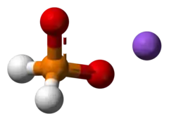 Ball-and-stick model of the component ions