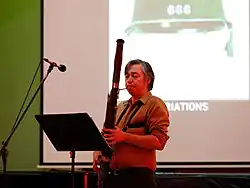 James Alyward playing the bassoon, 2024.