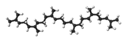 Ball and stick model of squalene
