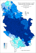 Share of Serbs in Serbia by municipalities 1981.